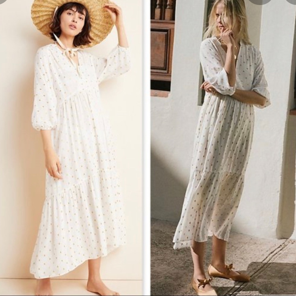 Anthropologie Augustin Tiered Maxi Dress Women's Size XS